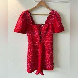 FARM Rio Vibrant Red Floral Romper